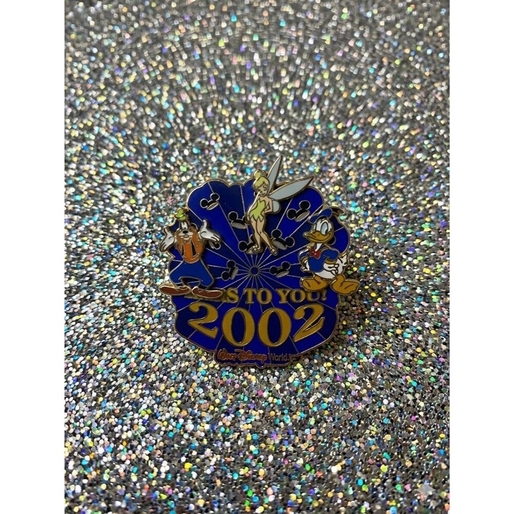 VTG Y2K Walt Disney World 2002 Years To You Pin - Tinker Bell, Donald Duck Goofy